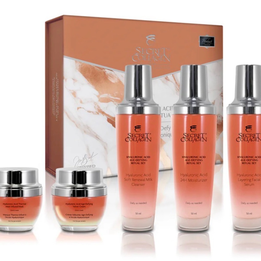 Secret Collagen Hyaluronic Acid Skincare Set 5 products New in box